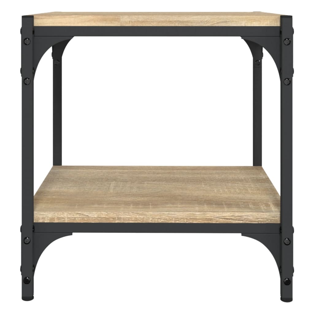 VidaXL Tv-meubel 40x33x41 cm bewerkt hout en staal sonoma eikenkleurig