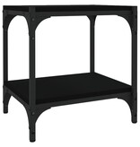 VidaXL Tv-meubel 40x33x41 cm bewerkt hout en staal zwart