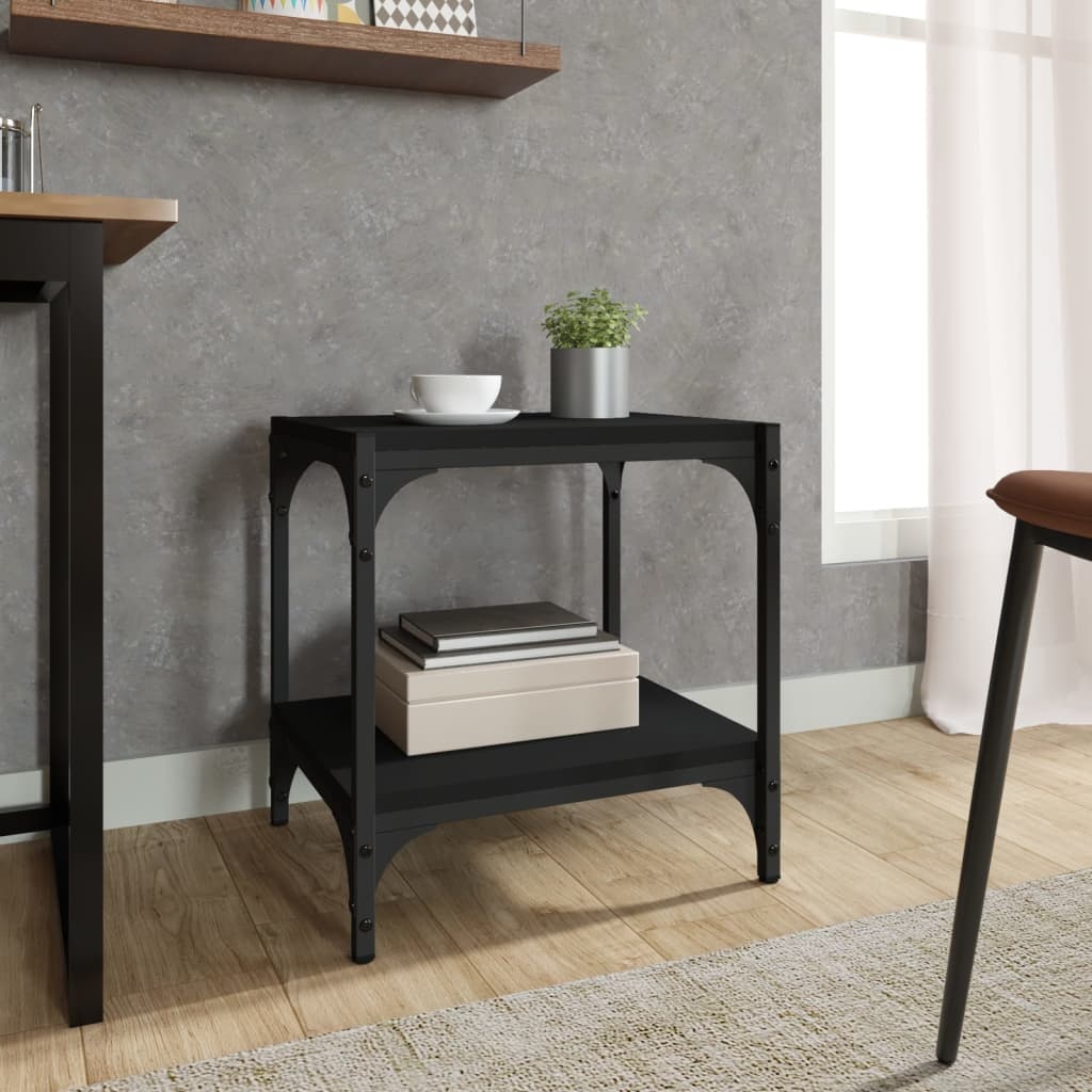 VidaXL Tv-meubel 40x33x41 cm bewerkt hout en staal zwart