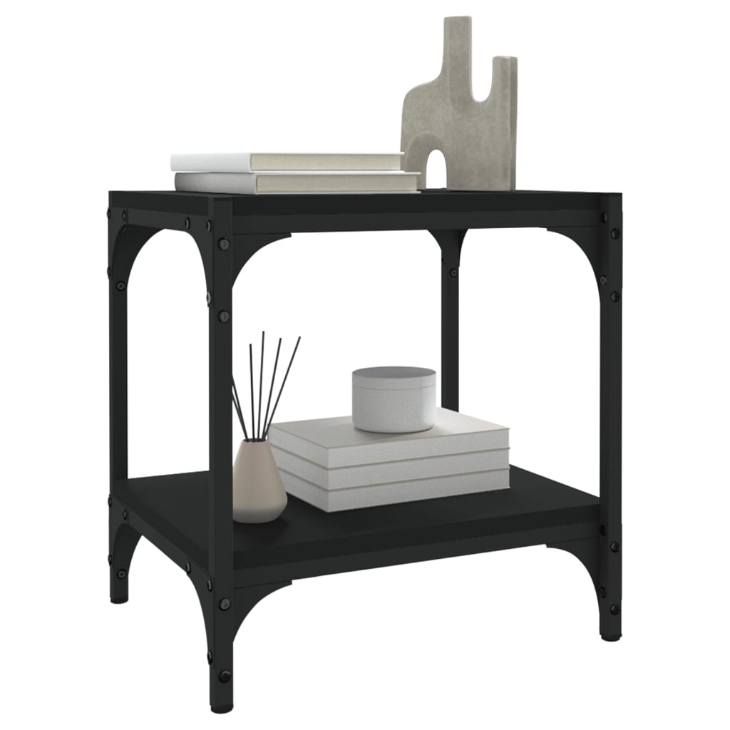 VidaXL Tv-meubel 40x33x41 cm bewerkt hout en staal zwart