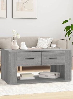 VidaXL Salontafel 80x50x40 cm bewerkt hout grijs sonoma eiken