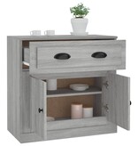 VidaXL Dressoir 70x35,5x67,5 cm bewerkt hout grijs sonoma eikenkleurig