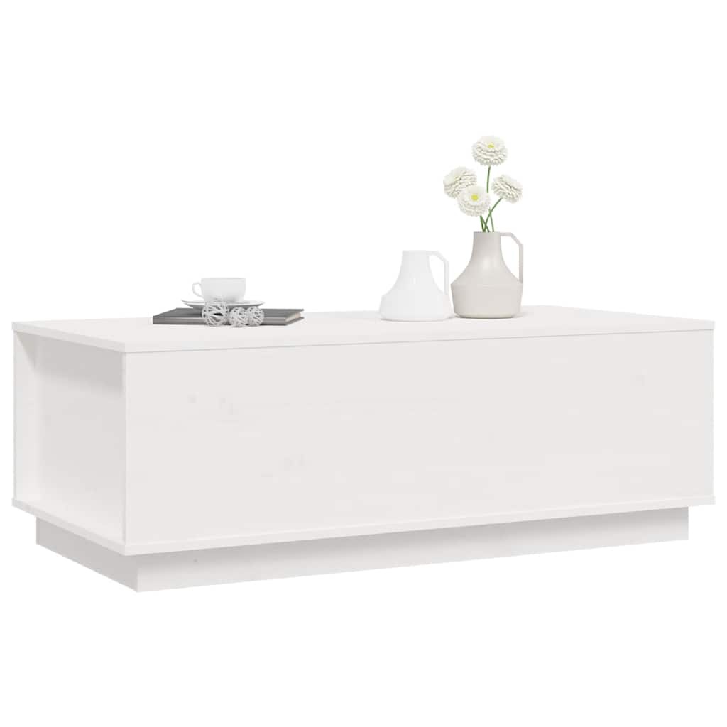 VidaXL Salontafel 100x50x35 cm massief grenenhout wit