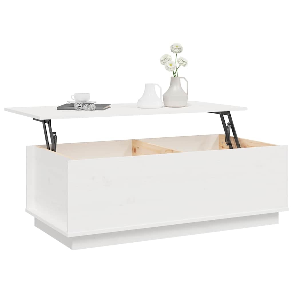 VidaXL Salontafel 100x50x35 cm massief grenenhout wit