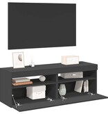 VidaXL Tv-meubelen 2 st met LED-verlichting 60x35x40 cm grijs