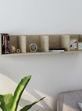 VidaXL Cd-wandschap 100x18x18 cm bewerkt hout sonoma eikenkleurig