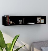 VidaXL Cd-wandschap 100x18x18 cm bewerkt hout zwart