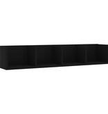 VidaXL Cd-wandschap 100x18x18 cm bewerkt hout zwart