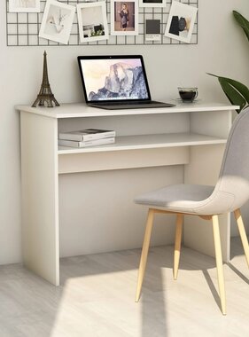 VidaXL Bureau 90x50x74 cm bewerkt hout wit