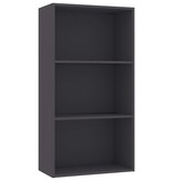 VidaXL Boekenkast met 3 schappen 60x30x114 cm bewerkt hout grijs