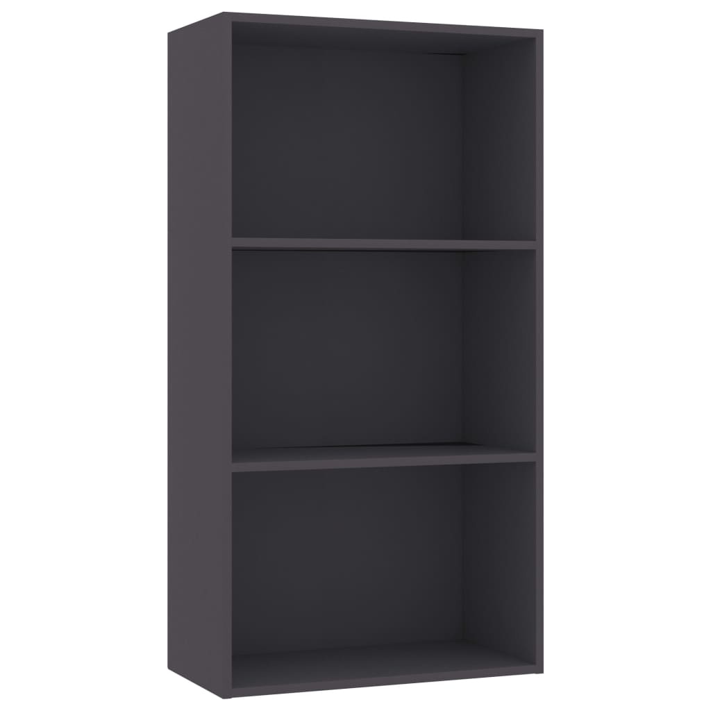 VidaXL Boekenkast met 3 schappen 60x30x114 cm bewerkt hout grijs