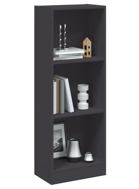 VidaXL Boekenkast met 3 schappen 40x24x109 cm bewerkt hout grijs
