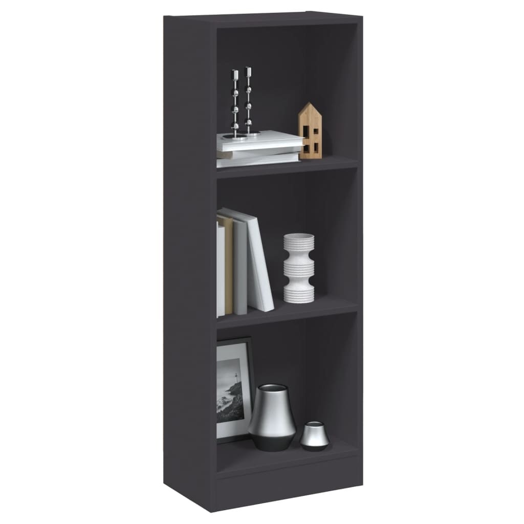VidaXL Boekenkast met 3 schappen 40x24x109 cm bewerkt hout grijs