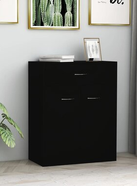 VidaXL Dressoir 60x30x75 cm bewerkt hout zwart