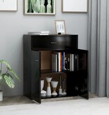 VidaXL Dressoir 60x30x75 cm bewerkt hout zwart