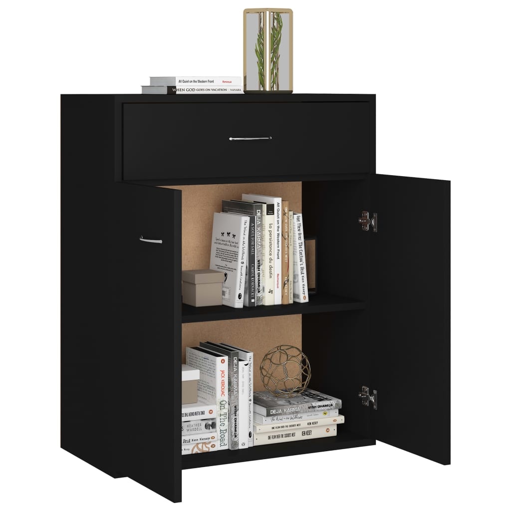 VidaXL Dressoir 60x30x75 cm bewerkt hout zwart