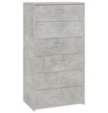 VidaXL Dressoir met 6 lades 50x34x96 cm bewerkt hout betongrijs