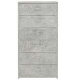 VidaXL Dressoir met 6 lades 50x34x96 cm bewerkt hout betongrijs