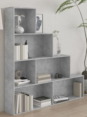 VidaXL Boekenkast/kamerscherm 155x24x160 cm bewerkt hout betongrijs