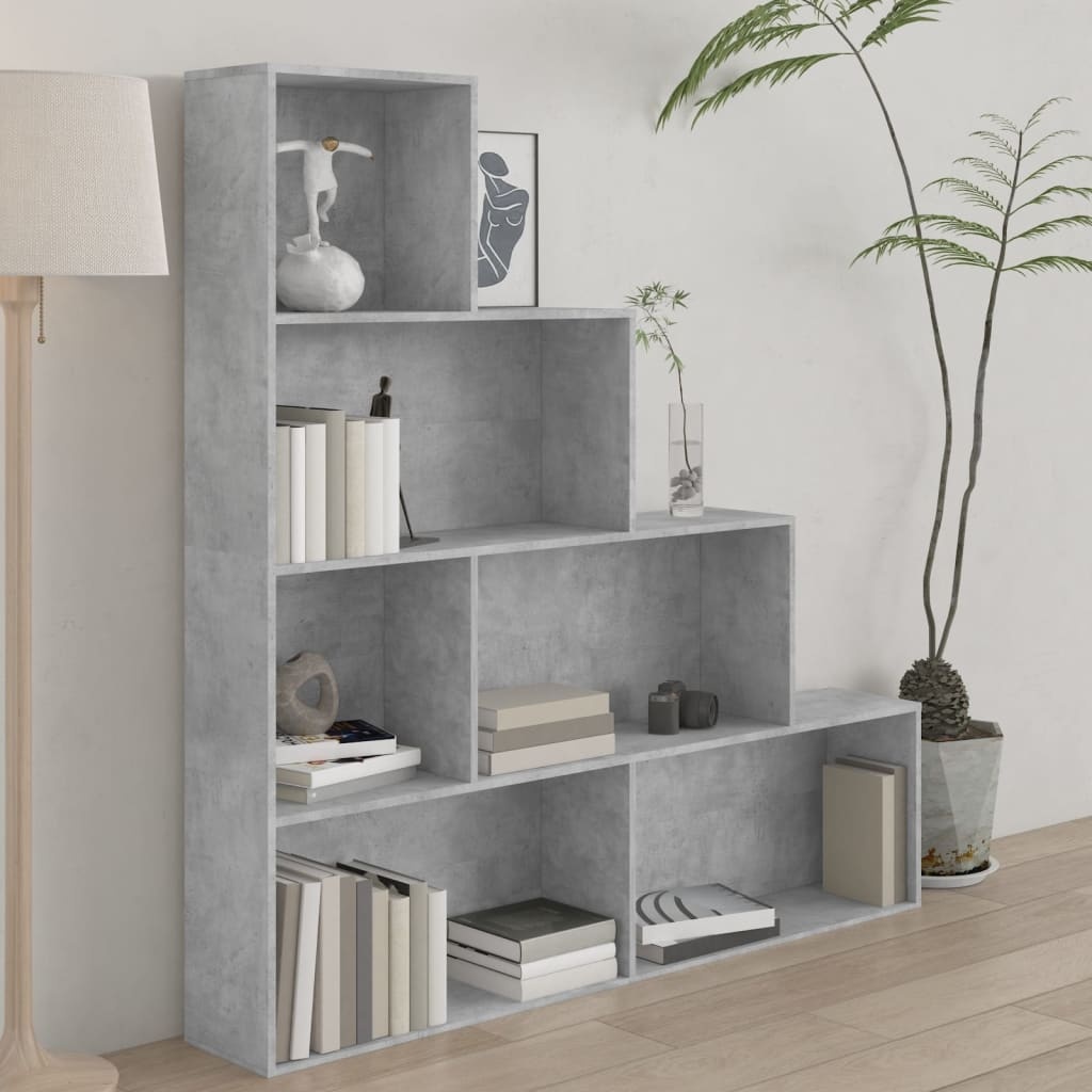 VidaXL Boekenkast/kamerscherm 155x24x160 cm bewerkt hout betongrijs