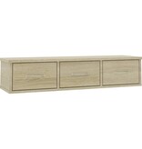 VidaXL Wandschap met lades 88x26x18,5 cm bewerkt hout sonoma eiken