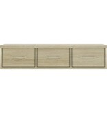 VidaXL Wandschap met lades 88x26x18,5 cm bewerkt hout sonoma eiken