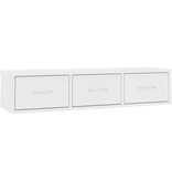 VidaXL Wandschap met lades 88x26x18,5 cm bewerkt hout wit