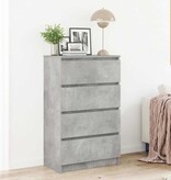 VidaXL Dressoir 60x35x98,5 cm bewerkt hout betongrijs