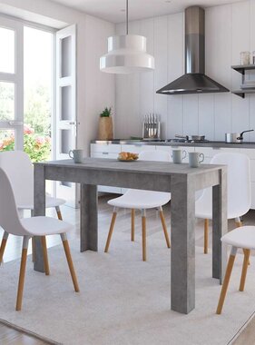 VidaXL Eettafel 120x60x76 cm bewerkt hout betongrijs