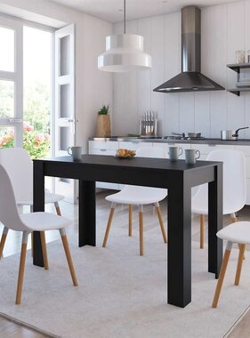 VidaXL Eettafel 120x60x76 cm bewerkt hout zwart