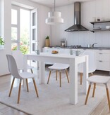 VidaXL Eettafel 120x60x76 cm bewerkt hout wit