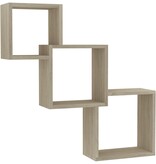 VidaXL Wandschappen kubus 68x15x68 cm spaanplaat sonoma eikenkleurig