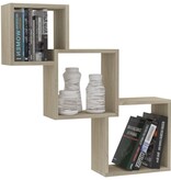 VidaXL Wandschappen kubus 68x15x68 cm spaanplaat sonoma eikenkleurig