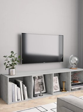 VidaXL Boekenkast/tv-meubel 143x30x36 cm betongrijs