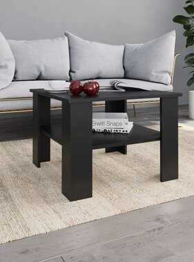 VidaXL Salontafel 60x60x42 cm bewerkt hout zwart