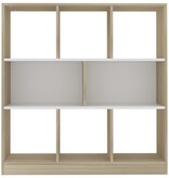 VidaXL Boekenkast 97,5x29,5x100 cm bewerkt hout wit en eikenkleurig