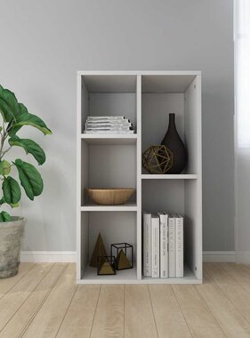 VidaXL Boekenkast/dressoir 50x25x80 cm bewerkt hout wit