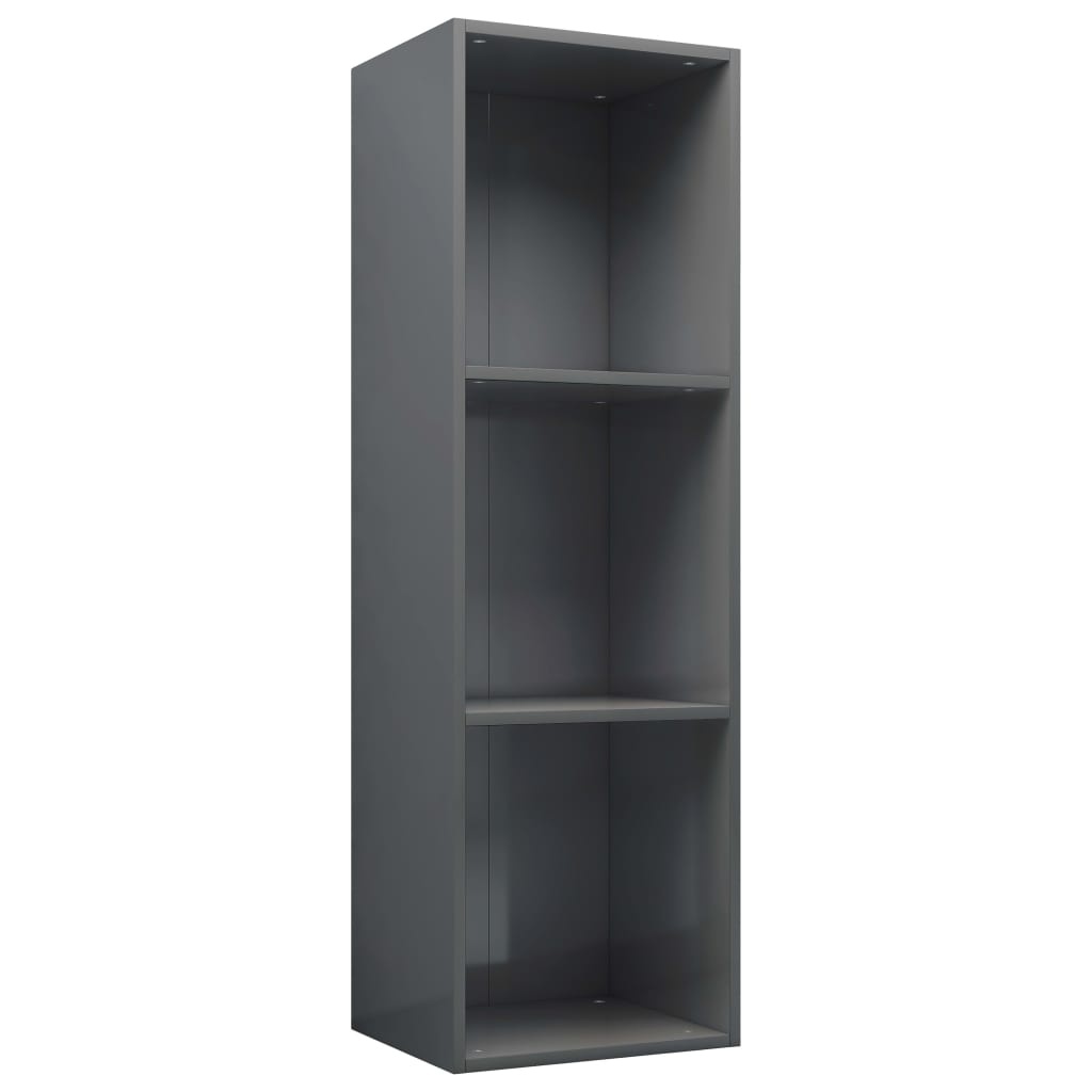VidaXL Boekenkast/tv-meubel 36x30x114 cm bewerkt hout hoogglans grijs