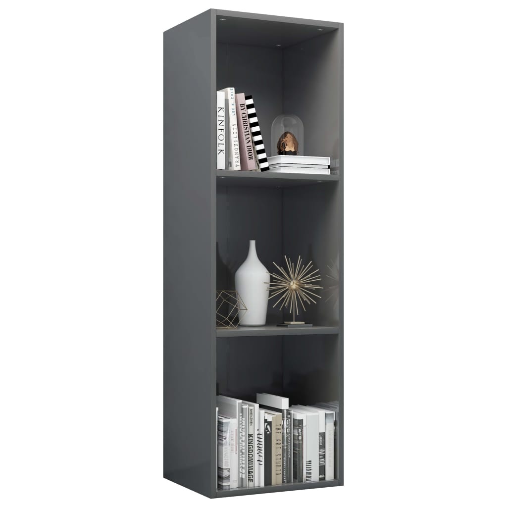 VidaXL Boekenkast/tv-meubel 36x30x114 cm bewerkt hout hoogglans grijs