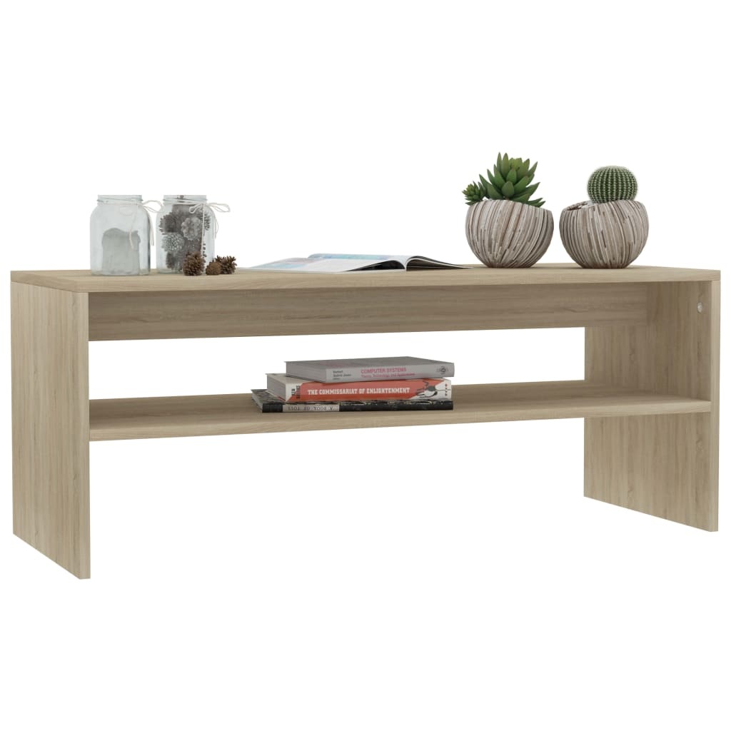 VidaXL Salontafel 100x40x40 cm bewerkt hout sonoma eikenkleurig