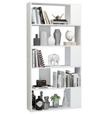 VidaXL Boekenkast/kamerscherm 80x24x159 cm hoogglans wit