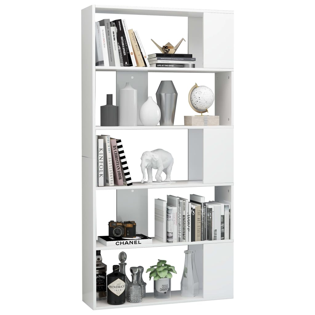 VidaXL Boekenkast/kamerscherm 80x24x159 cm hoogglans wit
