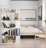 VidaXL Boekenkast/kamerscherm 80x24x159 cm hoogglans wit