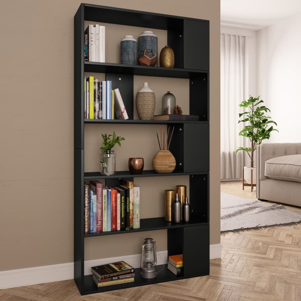 VidaXL Boekenkast/kamerscherm 80x24x159 cm bewerkt hout zwart