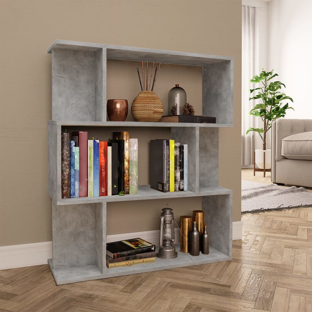 VidaXL Boekenkast/kamerscherm 80x24x96 cm bewerkt hout betongrijs