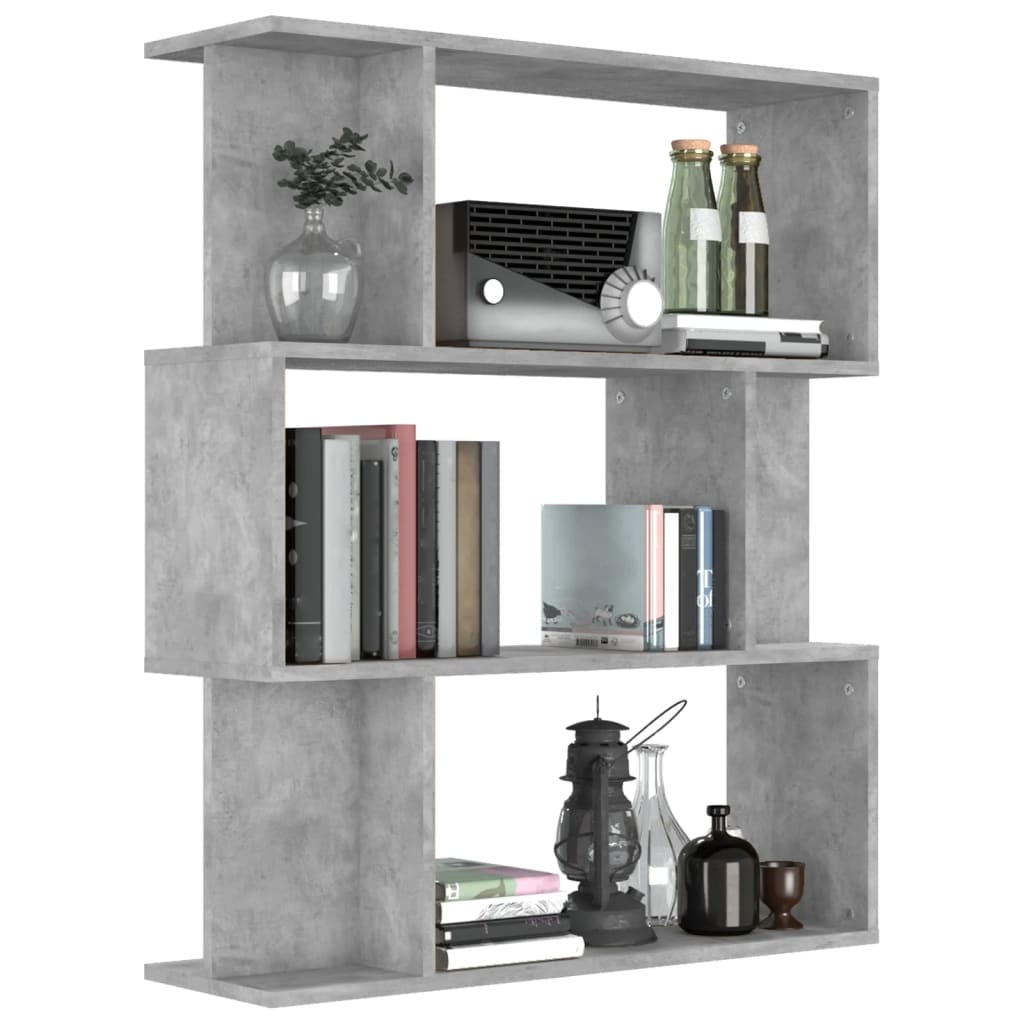 VidaXL Boekenkast/kamerscherm 80x24x96 cm bewerkt hout betongrijs