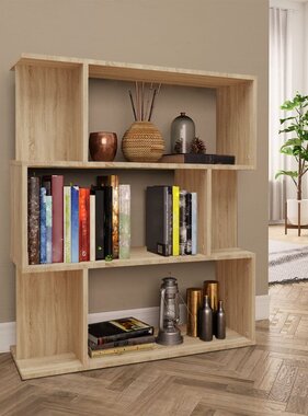 VidaXL Boekenkast/kamerscherm 80x24x96 cm bewerkt hout sonoma eiken