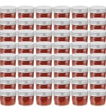 VidaXL Jampotten met zilverkleurige deksels 48 st 110 ml glas