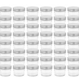 VidaXL Jampotten met zilverkleurige deksels 48 st 110 ml glas