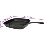 VidaXL Grillpan gietijzer 24x23 cm